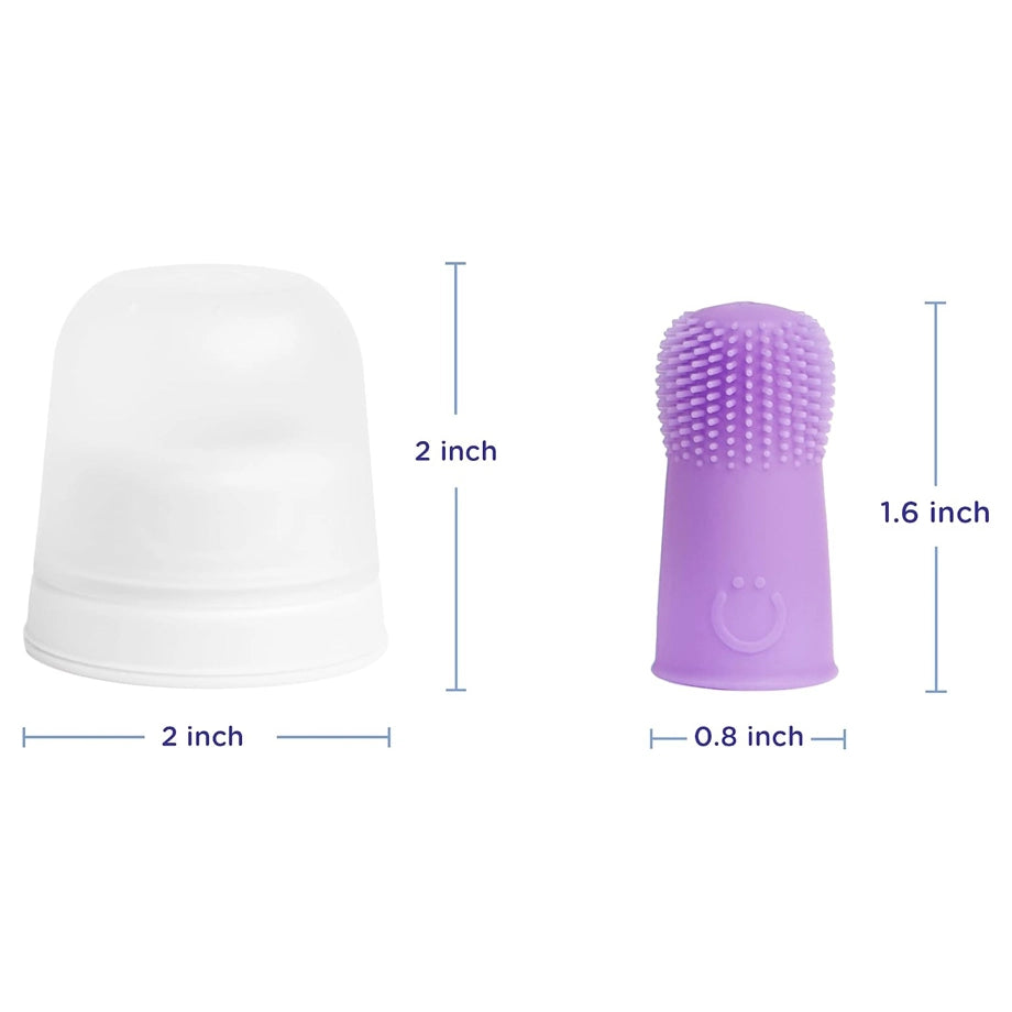Ubbi Silicone Finger Toothbrushes with Case 2 Pack (Purple)