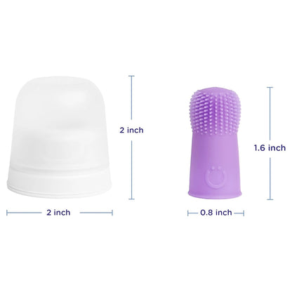 Ubbi Silicone Finger Toothbrushes with Case 2 Pack (Purple)