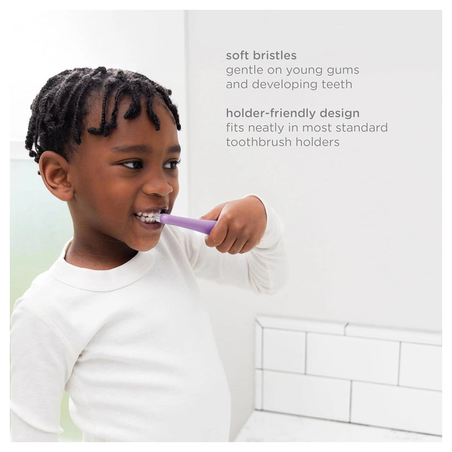 Ubbi 3-Stage Toothbrush Set (1 Finger + 1 Training + 1 Bristled + Choke Guard + Case, Purple)