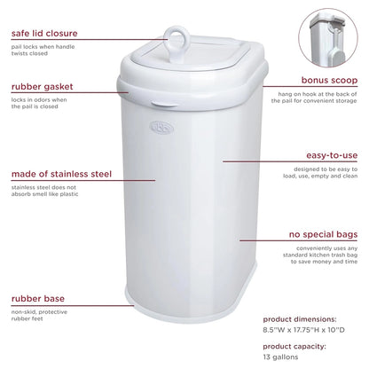 Ubbi Pet Waste Pail (Chrome)