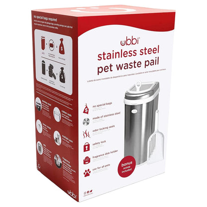 Ubbi Pet Waste Pail (Chrome)