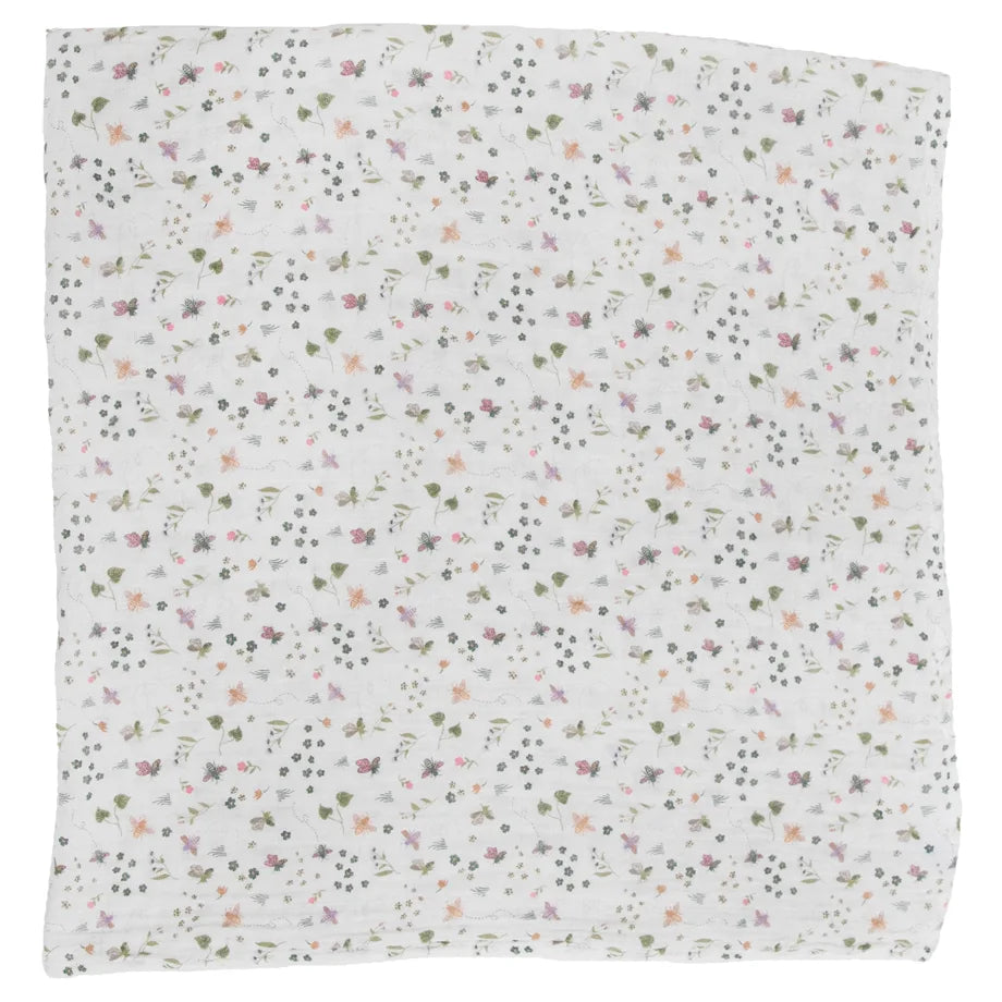 Little Unicorn Cotton Muslin Swaddle Single (Garden Bees)