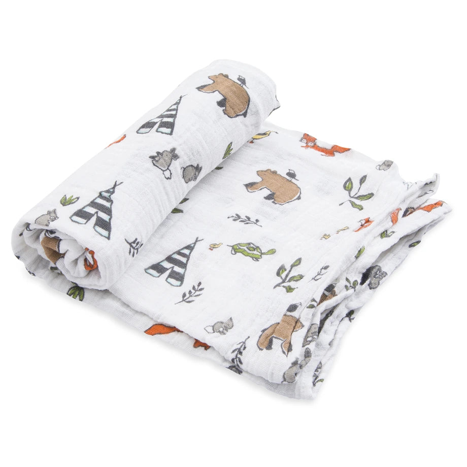 Little Unicorn Cotton Muslin Swaddle Single (Forest Friends)