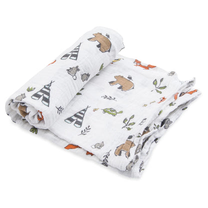 Little Unicorn Cotton Muslin Swaddle Single (Forest Friends)
