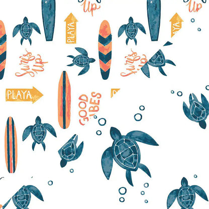 Bebe Au Lait Surf + Sea Turtles Oh So Soft Muslin Burp Cloths