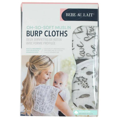 Bebe Au Lait Just Be + Leaves Muslin Burp Cloths