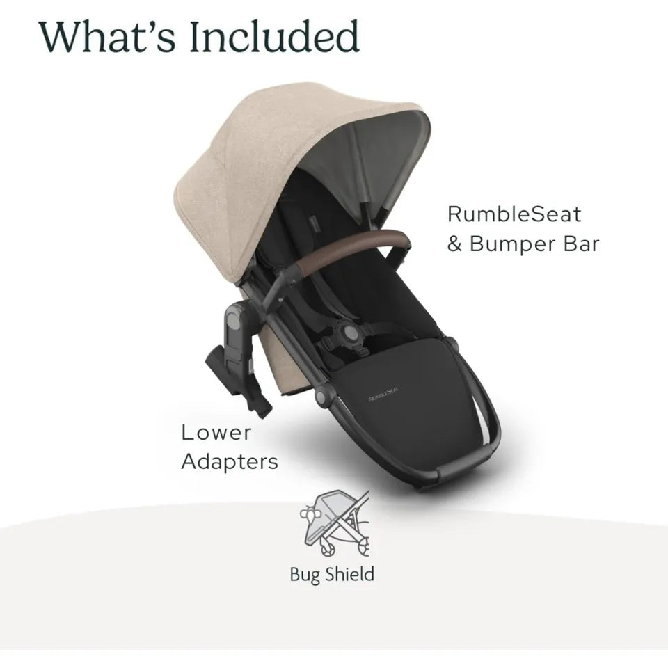 UPPAbaby Rumbleseat V3 Liam Oat MélangeCarbon Frame Chestnut Leather