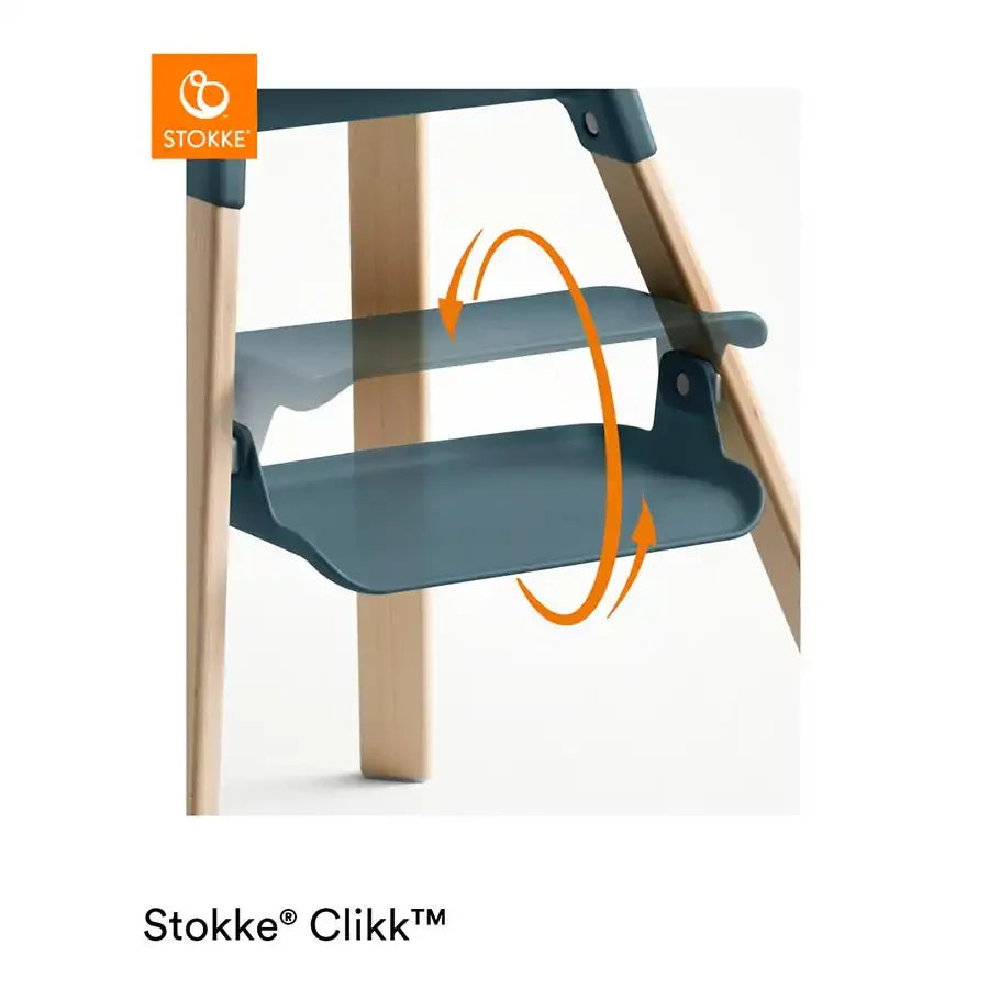 Stokke Clikk Highchair (Fjord Blue) + Travel Bag (Dark Grey)