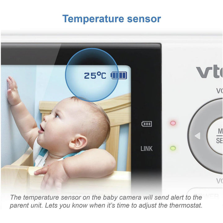 Vtech 270p Fix Cam Video Baby Monitor with Night Light 2.8-inch (White)