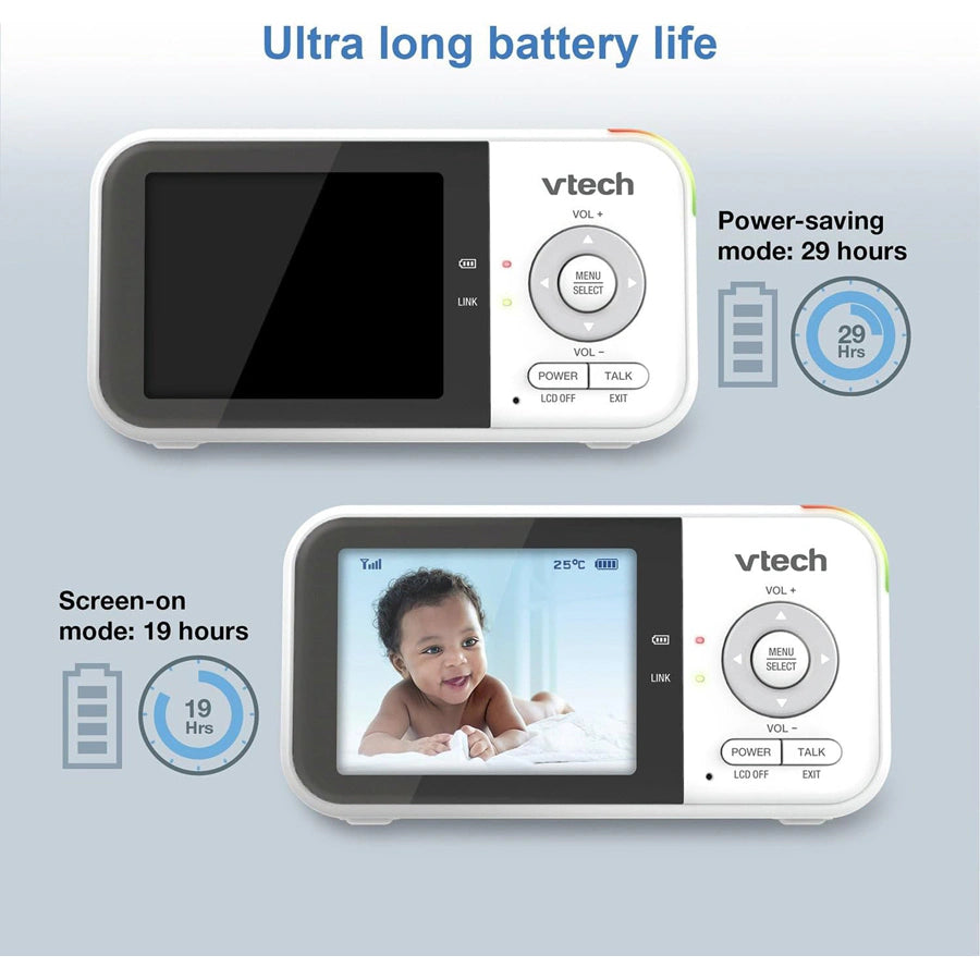 Vtech 270p Fix Cam Video Baby Monitor with Night Light 2.8-inch (White)