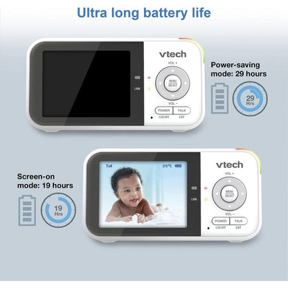 Vtech 270p Fix Cam Video Baby Monitor with Night Light 2.8-inch (White)