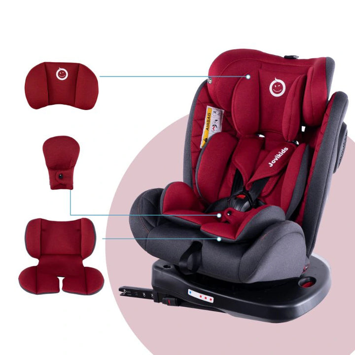 Jovikids Angela Isofix Rotating Carseat 360 Group 0/1/2/3 (Red)