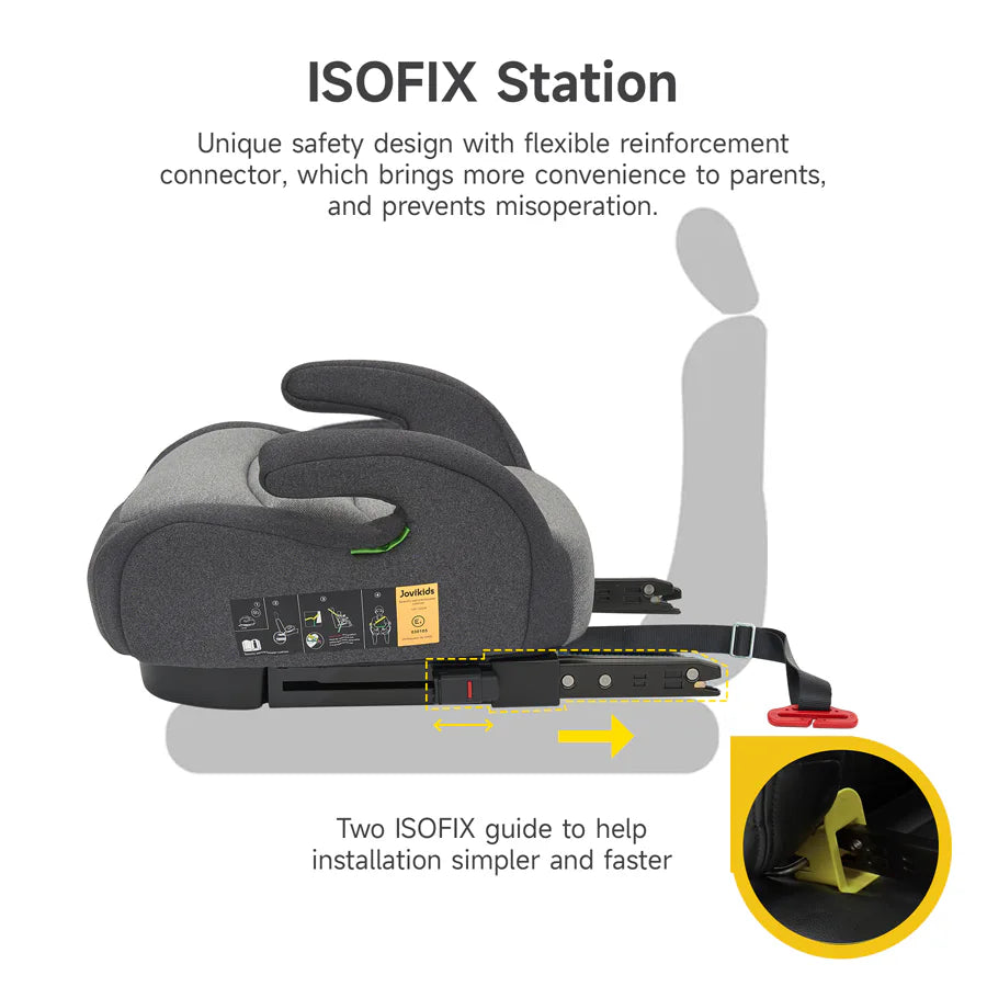 مقعد سيارة معزز من Jovikids Ohho I-Size ISOFIX (أسود) مقعد سيارة معزز من Jovikids Ohho I-Size ISOFIX (أسود)