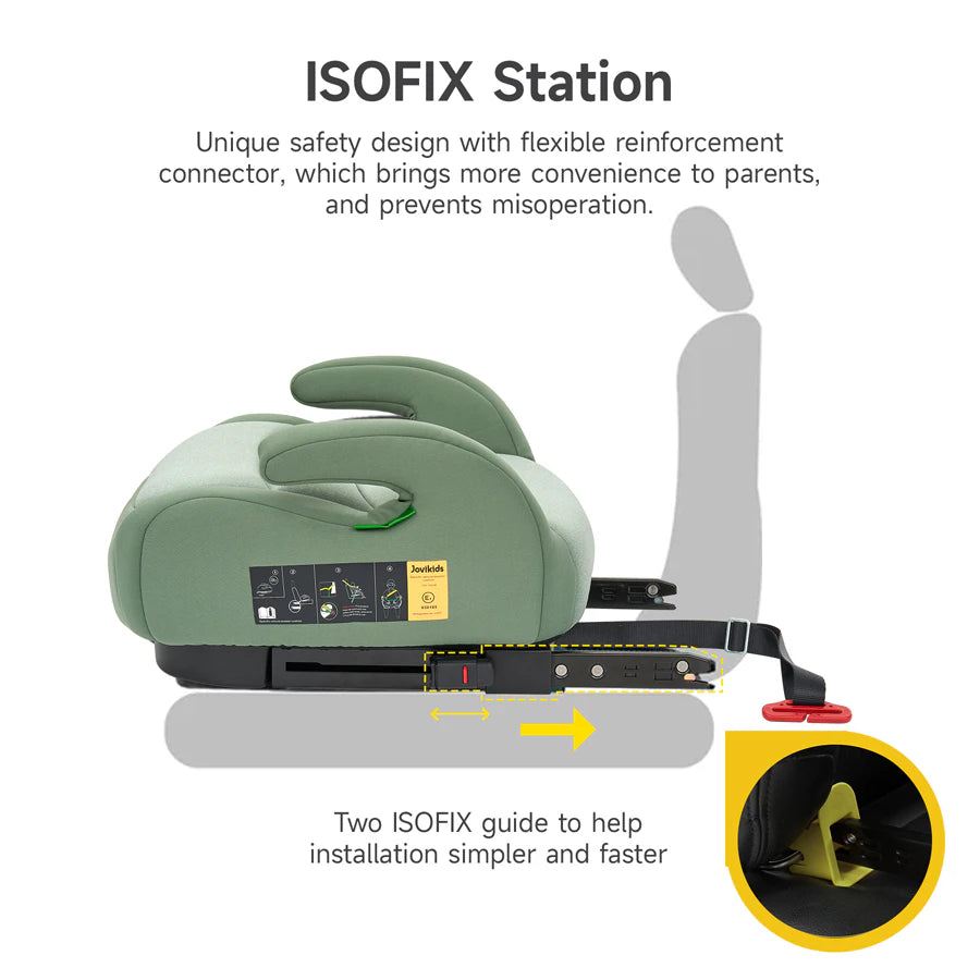 مقعد سيارة معزز للأطفال من Jovikids Ohho I-Size ISOFIX (أخضر) مقعد سيارة معزز للأطفال من Jovikids Ohho I-Size ISOFIX (أخضر)