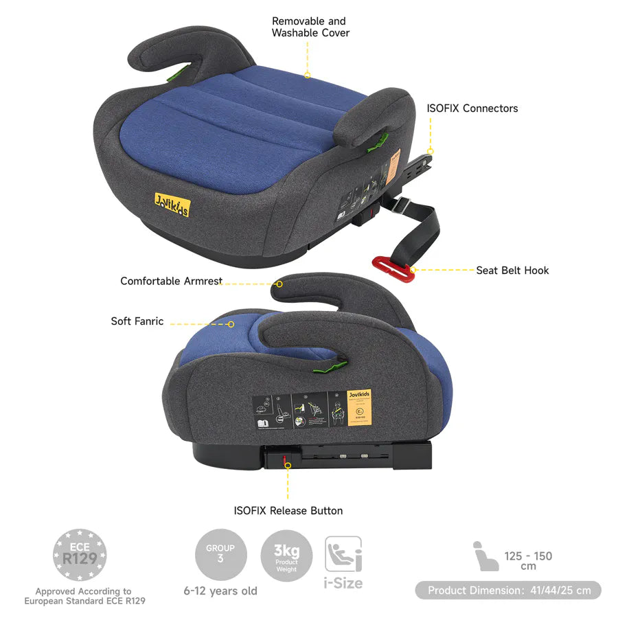 مقعد سيارة معزز Jovikids Ohho+ I-Size ISOFIX (أزرق) مقعد سيارة معزز Jovikids Ohho+ I-Size ISOFIX (أزرق)
