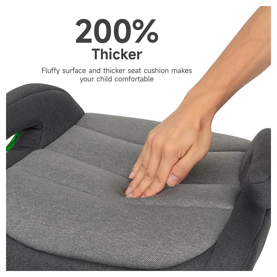 Jovikids Ohho+ I-Size ISOFIX Booster Car Seat with Cup Holder, Black/Grey