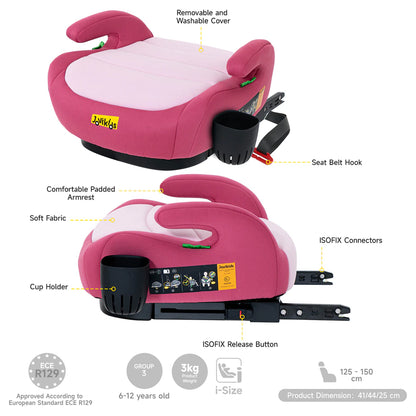 Jovikids Ohho+ I-Size Booster Car Seat ISOFIX (Pink)