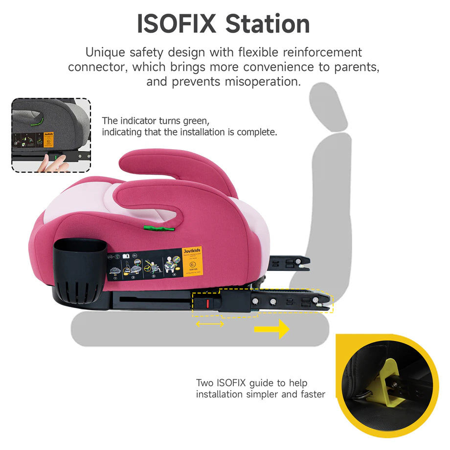 Jovikids Ohho+ I-Size Booster Car Seat ISOFIX (Pink)