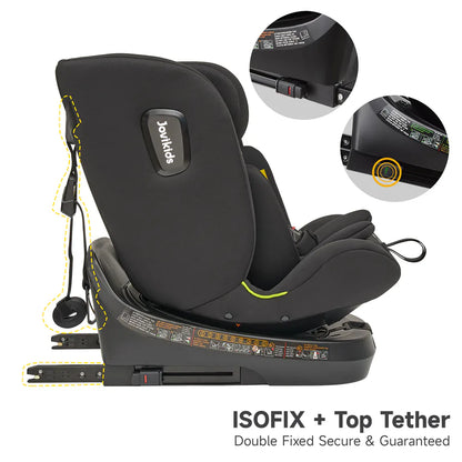 Jovikids Ranger TT ISOFIX 360° Rotating Car Seat I-size (Black)