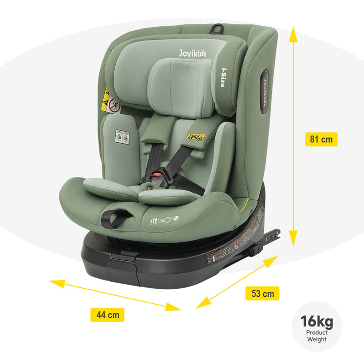 Jovikids Ranger TT ISOFIX 360° Rotating Car Seat I-size (Green)