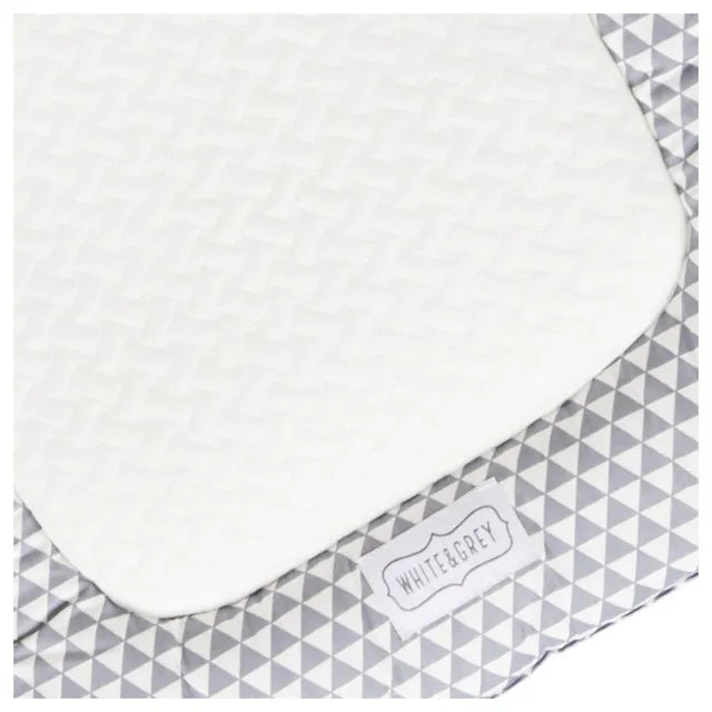 White & Grey Baby Mattress W/ Bamboo Paddings - Triangle