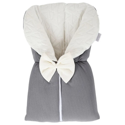 Little Angel Baby Sleeping Bag with White Bow (White & Grey)