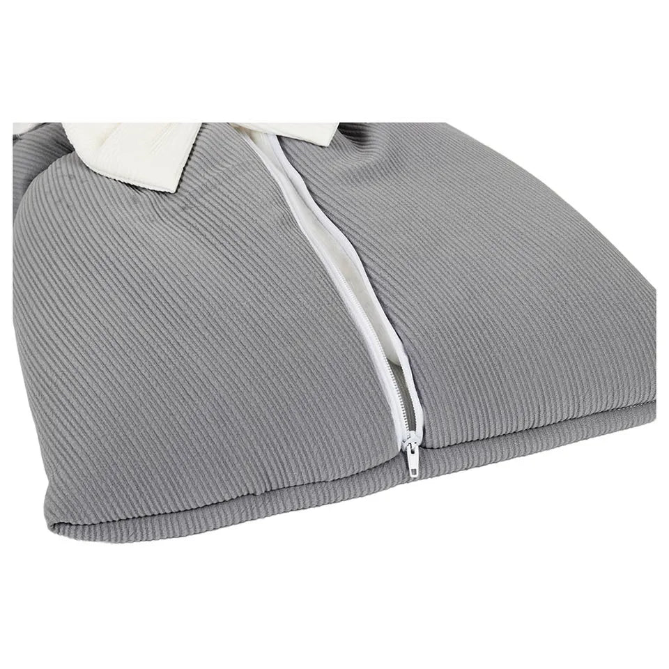 Little Angel Baby Sleeping Bag with White Bow (White & Grey)