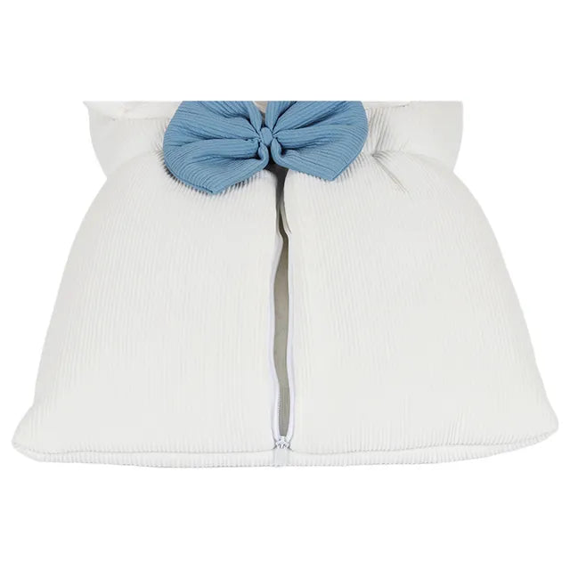 White & Grey Sleeping Bag - White W/Bow (Blue)