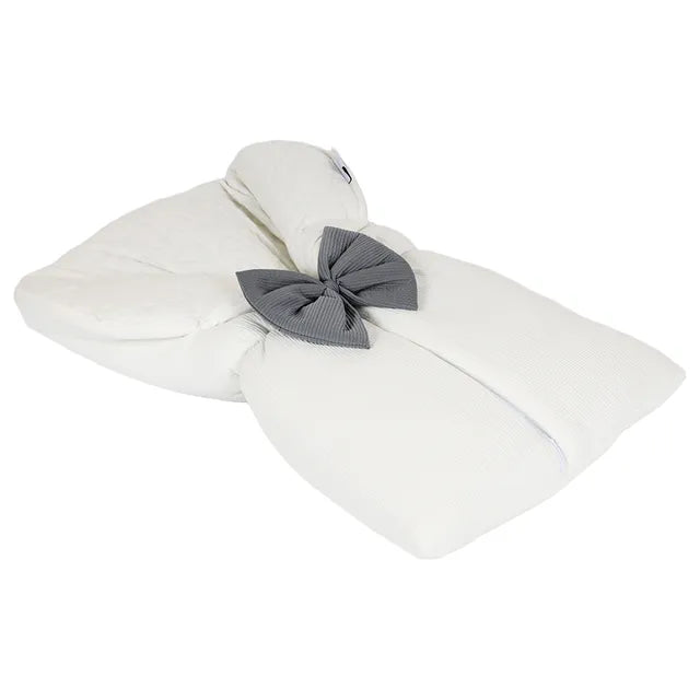 White & Grey Sleeping Bag - White W/Bow (Grey)