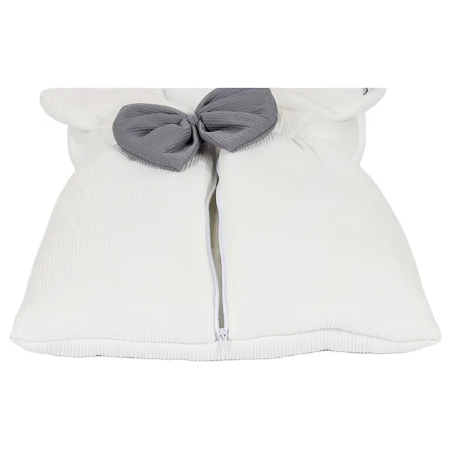 White & Grey Sleeping Bag - White W/Bow (Grey)