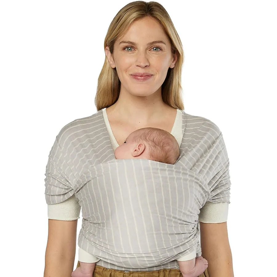 Ergobaby Aura Sustainably Sourced Knit Baby Wrap (Grey Stripes)