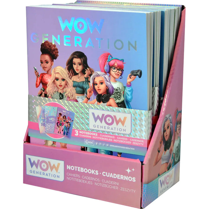 Wow Generation A5 Pack 3 Soft Cover Notebooks 80 Sheets GSM