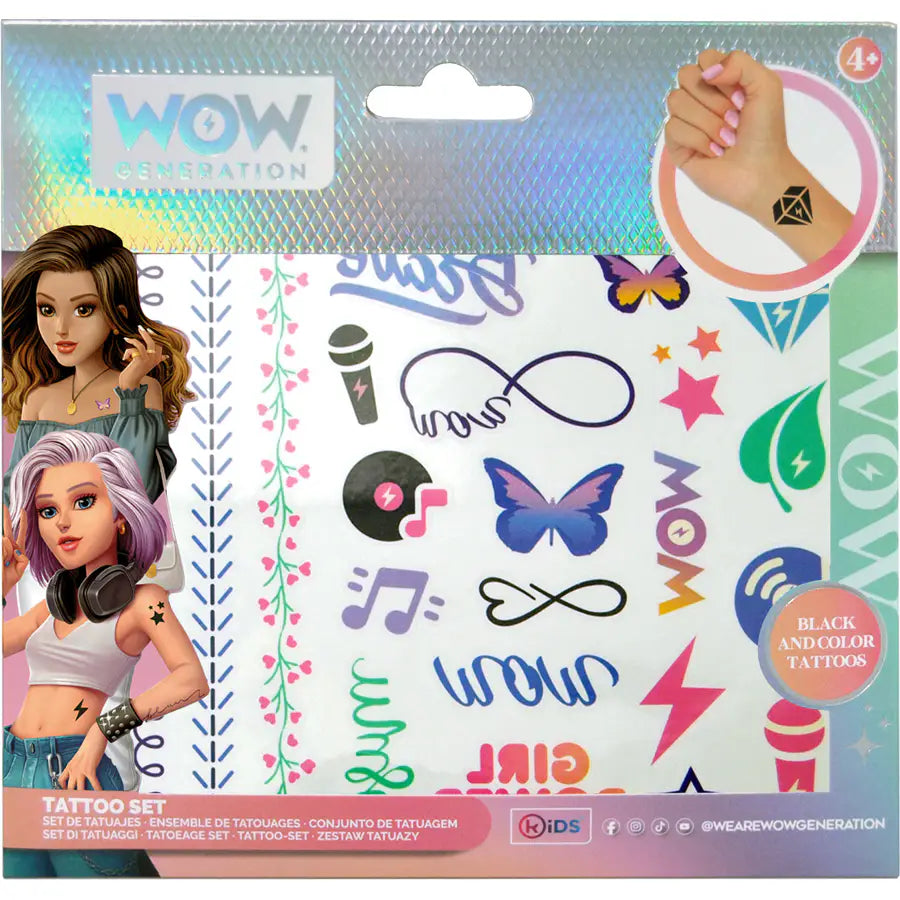 مجموعة وشم Wow Generation، ٥٠ وشمًا ملونًا وأبيض وأسود مجموعة وشم Wow Generation، ٥٠ وشمًا ملونًا وأبيض وأسود