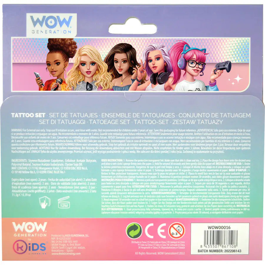 مجموعة وشم Wow Generation، ٥٠ وشمًا ملونًا وأبيض وأسود مجموعة وشم Wow Generation، ٥٠ وشمًا ملونًا وأبيض وأسود