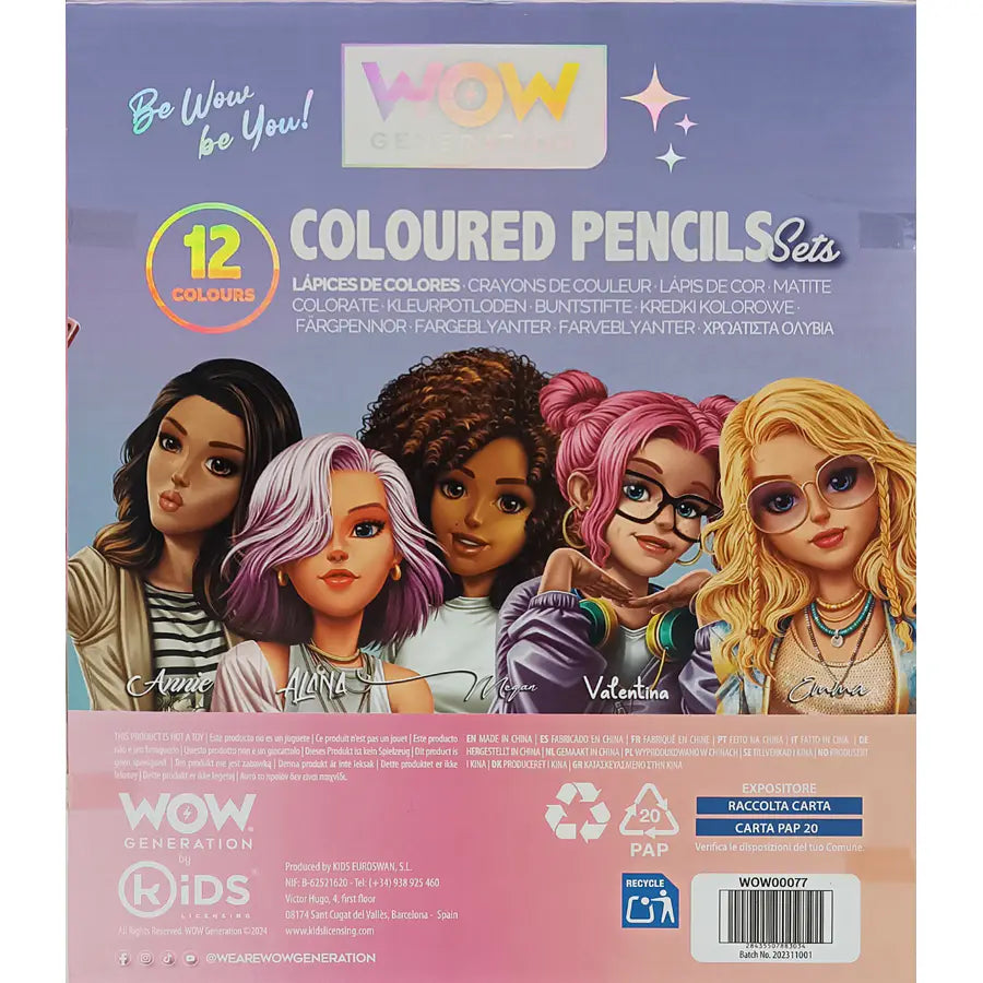 Wow Generation 12 Color Pencils Set Wow Generation 12 Color Pencils Set