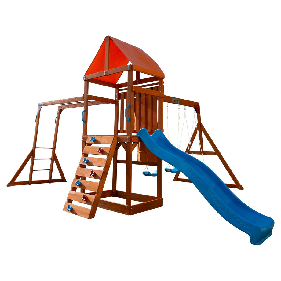Dynamic Sports Olympia Wooden Swing Set Outdoor Playset for Kids