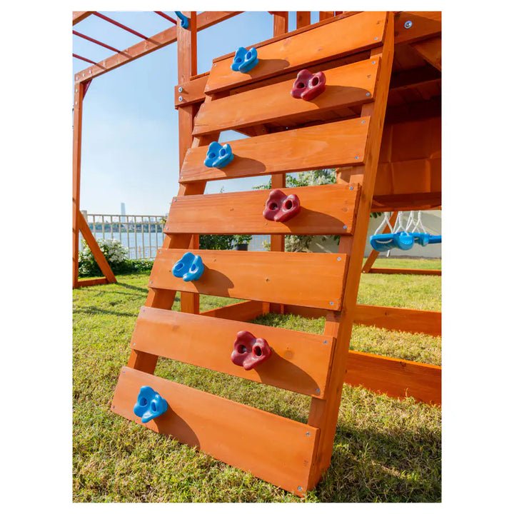 Dynamic Sports Olympia Wooden Swing Set Outdoor Playset for Kids
