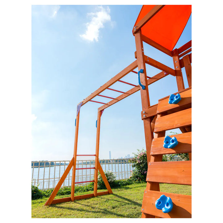 Dynamic Sports Olympia Wooden Swing Set Outdoor Playset for Kids