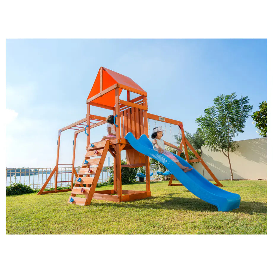Dynamic Sports Olympia Wooden Swing Set Outdoor Playset for Kids
