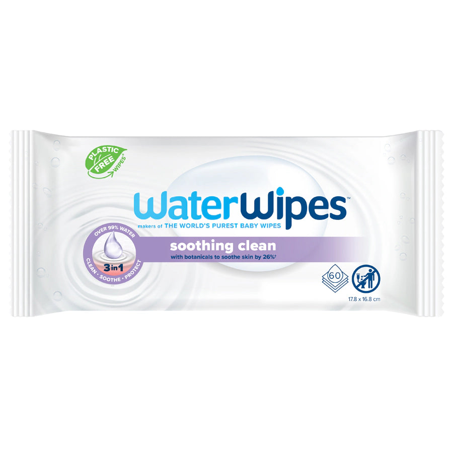 مناديل مبللة مهدئة للأطفال من WaterWipes (عبوة من 60 قطعة) مناديل مبللة مهدئة للأطفال من WaterWipes (عبوة من 60 قطعة)