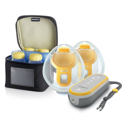 Medela Freestyle Handsfree Breast Pump + Cooler Bag With 4 Bottles,1 Cool Element