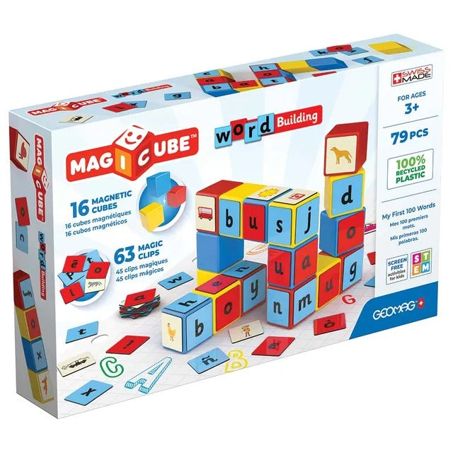 Geomag Magicube Word Building Stem Toy with Clips 79pcs
