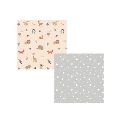 Snuggle Reversible Crawling Mat with Fence (Animals)