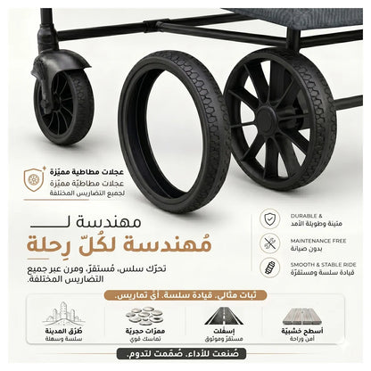 Neobreez - ADVI Wagon Cargo Push & Pull Foldable Double Stroller (Dark Grey)