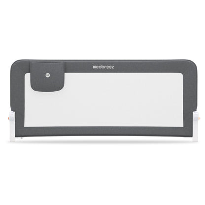 Neobreez NEXX Foldable Adjustable Baby Bed Guard Rail 150x66 cm (Grey)