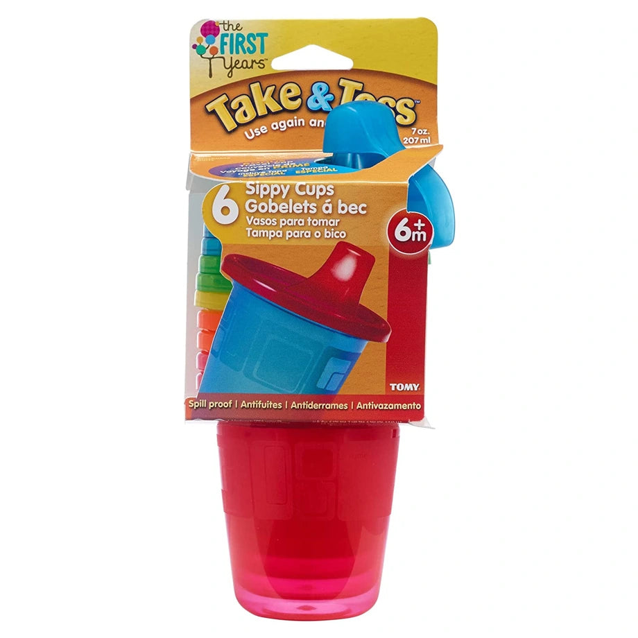 The First Years Take & Toss 7oz Sippy Cups Spill-Proof (6 Pack)