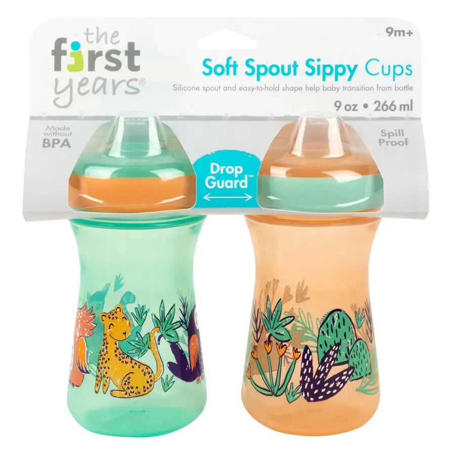 كوب بفوهة ناعمة سعة 9 أونصة من The First Years - عبوة من قطعتين كوب بفوهة ناعمة سعة 9 أونصة من The First Years - عبوة من قطعتين