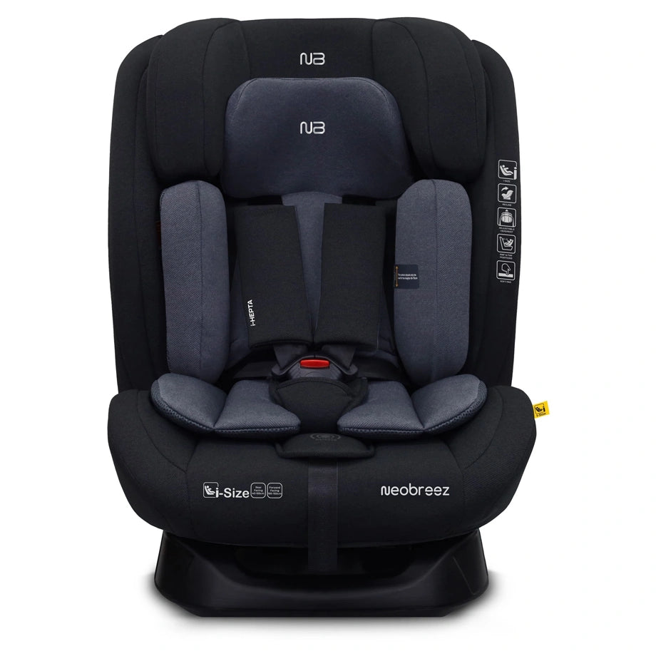 Neobreez-i-Hepta i-Size All-In-1 Convertible Car Seat 0–12Yrs (Black/Grey)