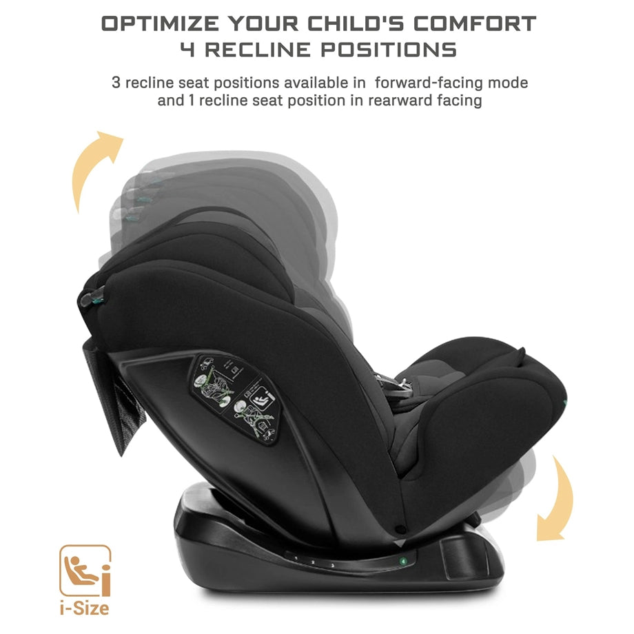 Neobreez-i-Hepta i-Size All-In-1 Convertible Car Seat 0–12Yrs (Black/Grey)