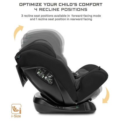 Neobreez-i-Hepta i-Size All-In-1 Convertible Car Seat 0–12Yrs (Black/Grey)